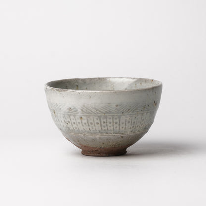 Takeryo Kawaguchi Mishima Chawan Rice Bowl Ash Glaze