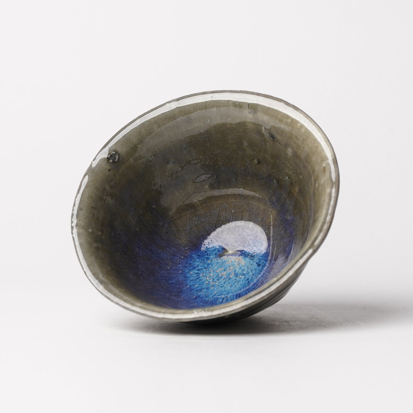 Takeryo Kawaguchi Chawan Rice Bowl Ash Glaze