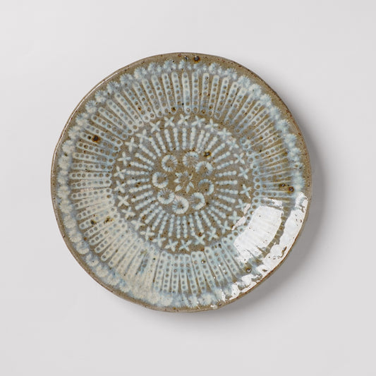 Takeryo Kawaguchi Mishima Plate Ash Glaze
