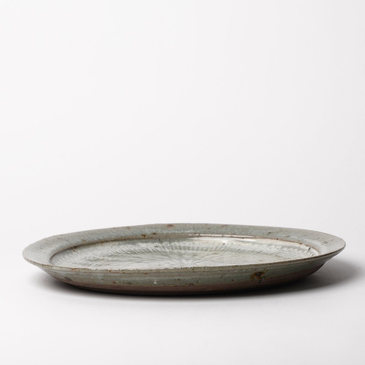Takeryo Kawaguchi Mishima Dinner Rim Plate Ash Glaze