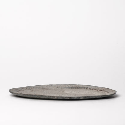 Akiko Yanagawa Oval Rim Plate M White