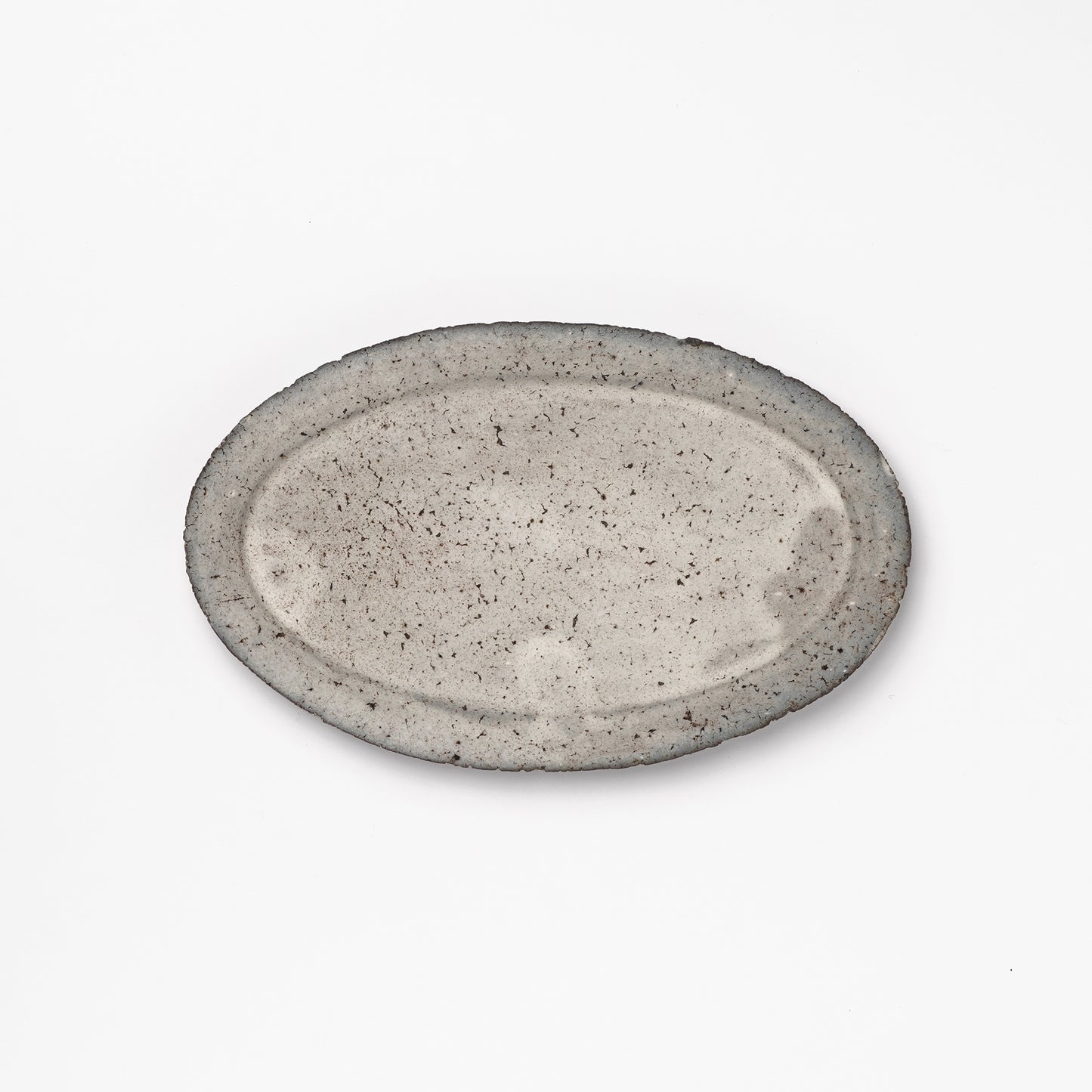 Akiko Yanagawa Oval Rim Plate S White