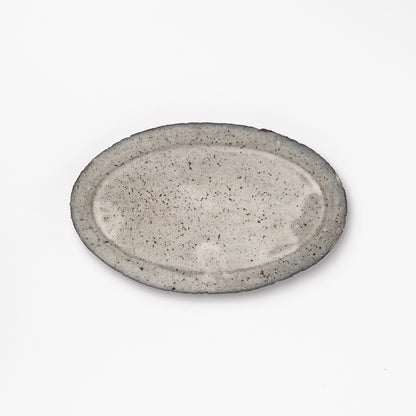 Akiko Yanagawa Oval Rim Plate S White