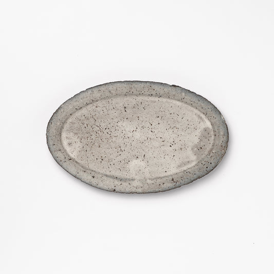 Akiko Yanagawa Oval Rim Plate S White