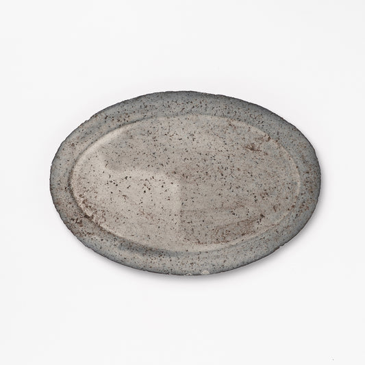 Akiko Yanagawa Oval Rim Plate M White