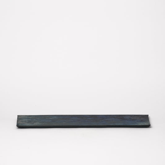 Akiko Yanagawa Flat rectangle Plate Blue