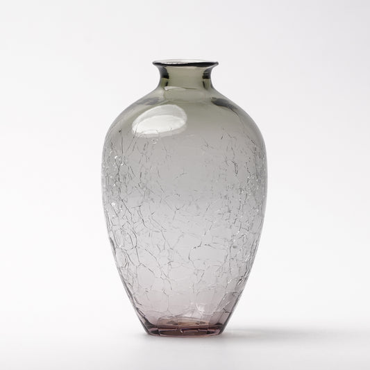 Daisaku Hashimura Crack Glass Vase Grey