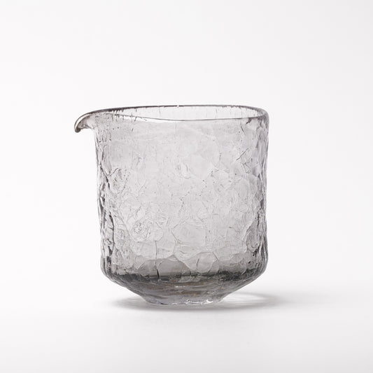 Daisaku Hashimura Grey Double Crack Glass Katakuchi Sake Server