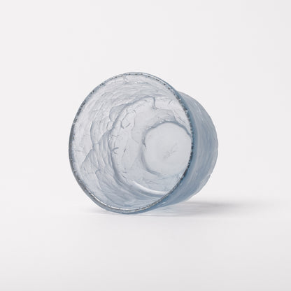 Daisaku Hashimura Double Crack Glass Guinomi Sake Cup Blue