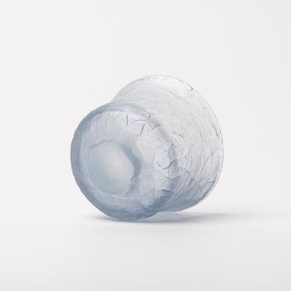 Daisaku Hashimura Double Crack Glass Guinomi Sake Cup Blue