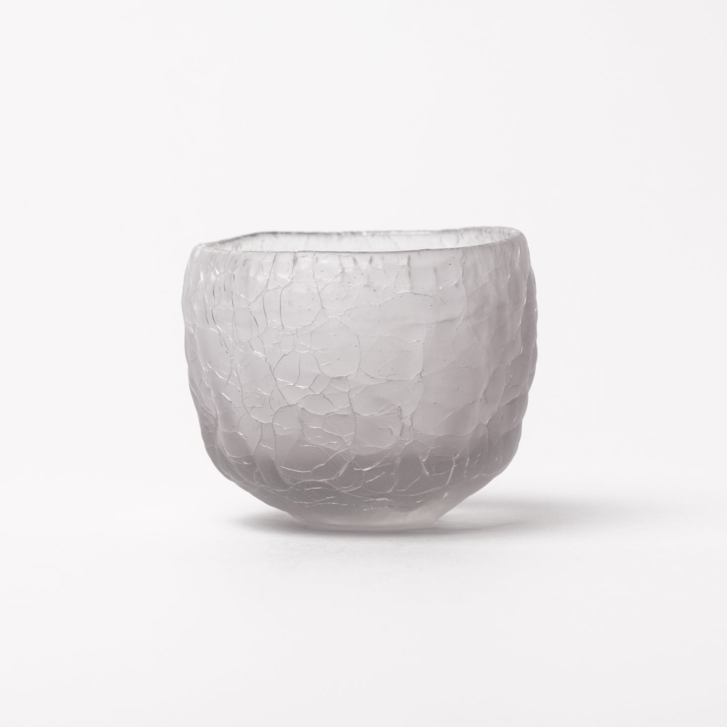 Daisaku Hashimura Grey Double Crack Glass Guinomi Sake Cup