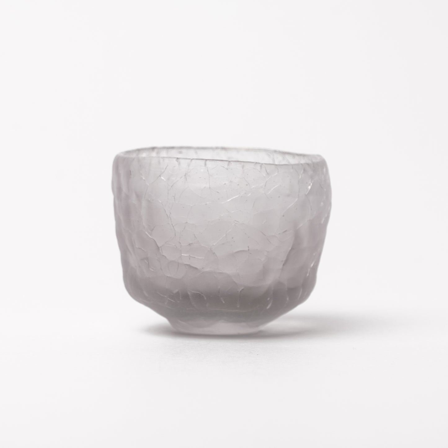 Daisaku Hashimura Grey Double Crack Glass Guinomi Sake Cup