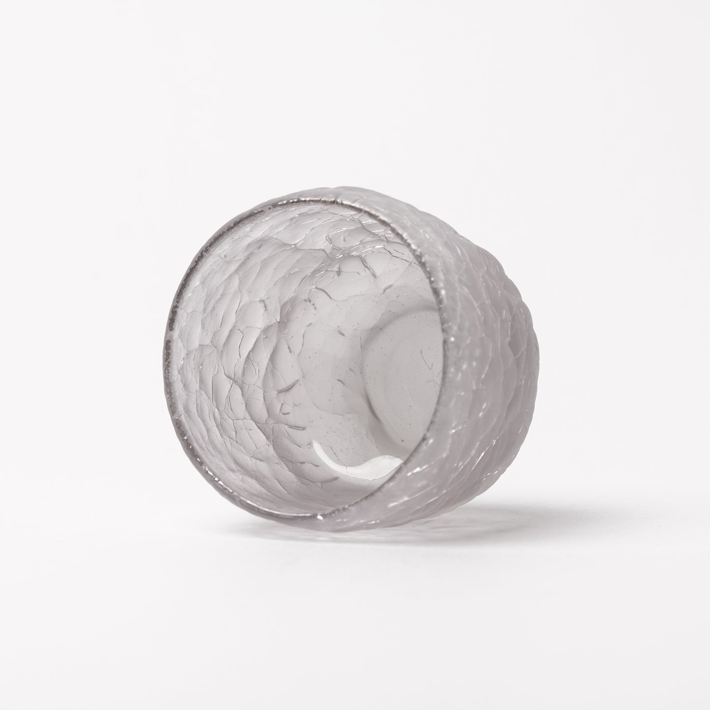 Daisaku Hashimura Grey Double Crack Glass Guinomi Sake Cup
