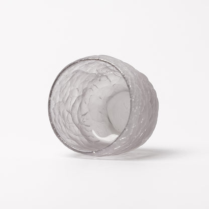 Daisaku Hashimura Grey Double Crack Glass Guinomi Sake Cup
