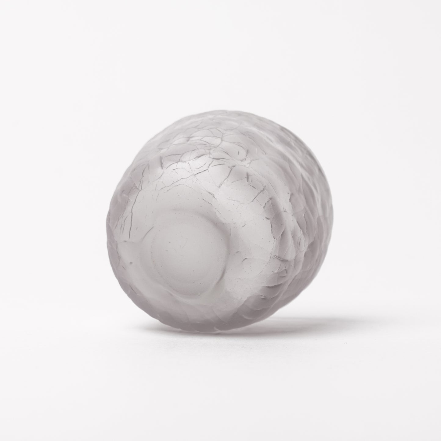Daisaku Hashimura Grey Double Crack Glass Guinomi Sake Cup