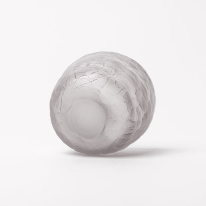 Daisaku Hashimura Grey Double Crack Glass Guinomi Sake Cup