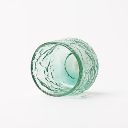 Daisaku Hashimura Double Crack Glass Guinomi Sake Cup Green