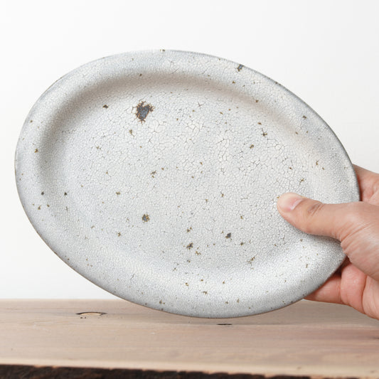 Takuya Ohara Cracked Glaze Oval Plate