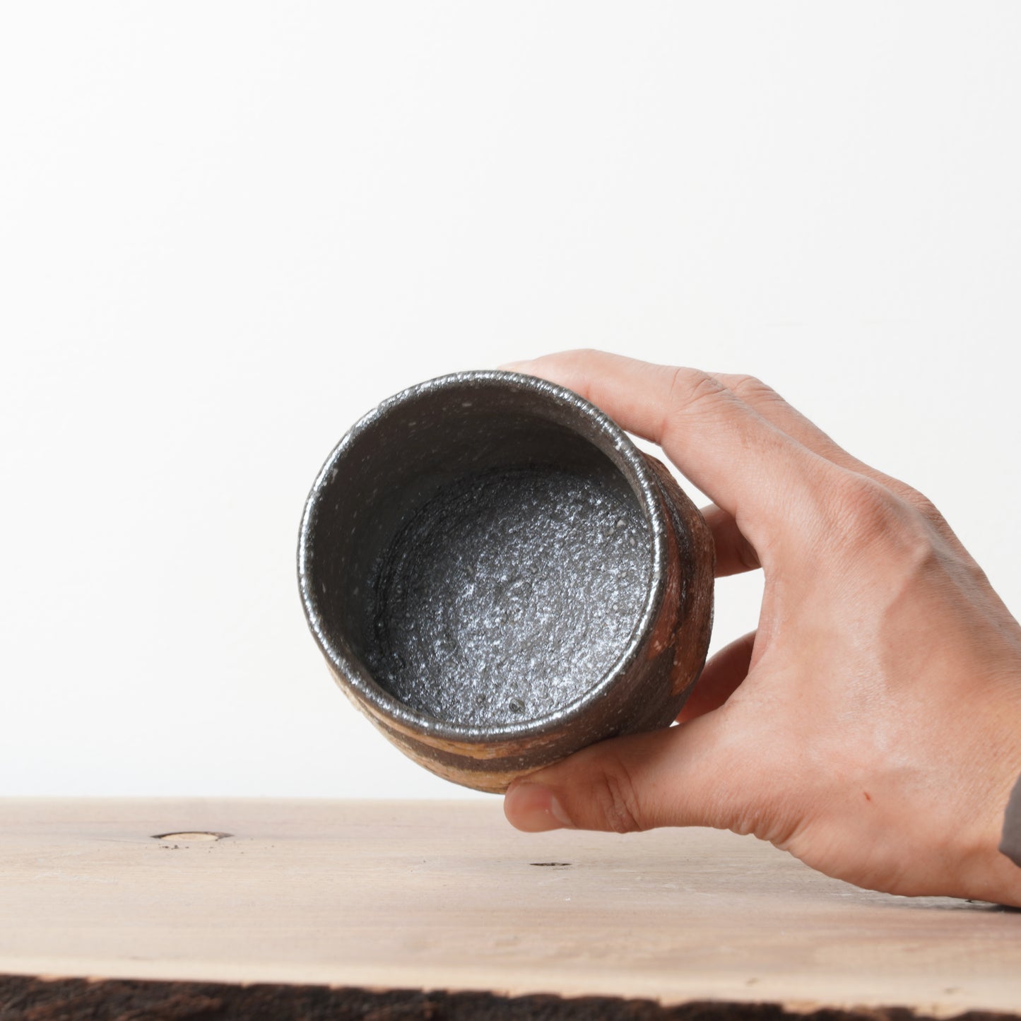 Shigarakiyaki Hakeme Yunomi Teacup Woodfired