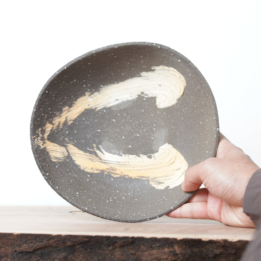 Shigarakiyaki Hakeme Brushed Glaze Plate Woodfired