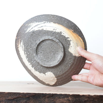 Shigarakiyaki Hakeme Brushed Glaze Plate Woodfired