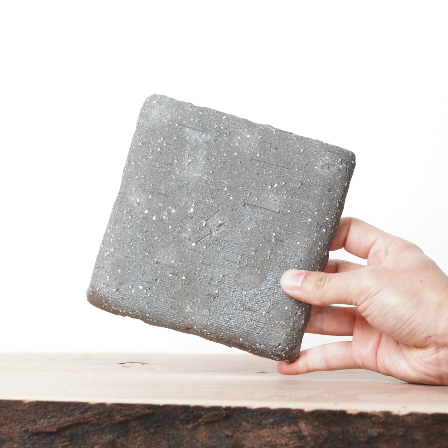 Shigarakiyaki Hakeme Brushed Glaze Square Plate Woodfired