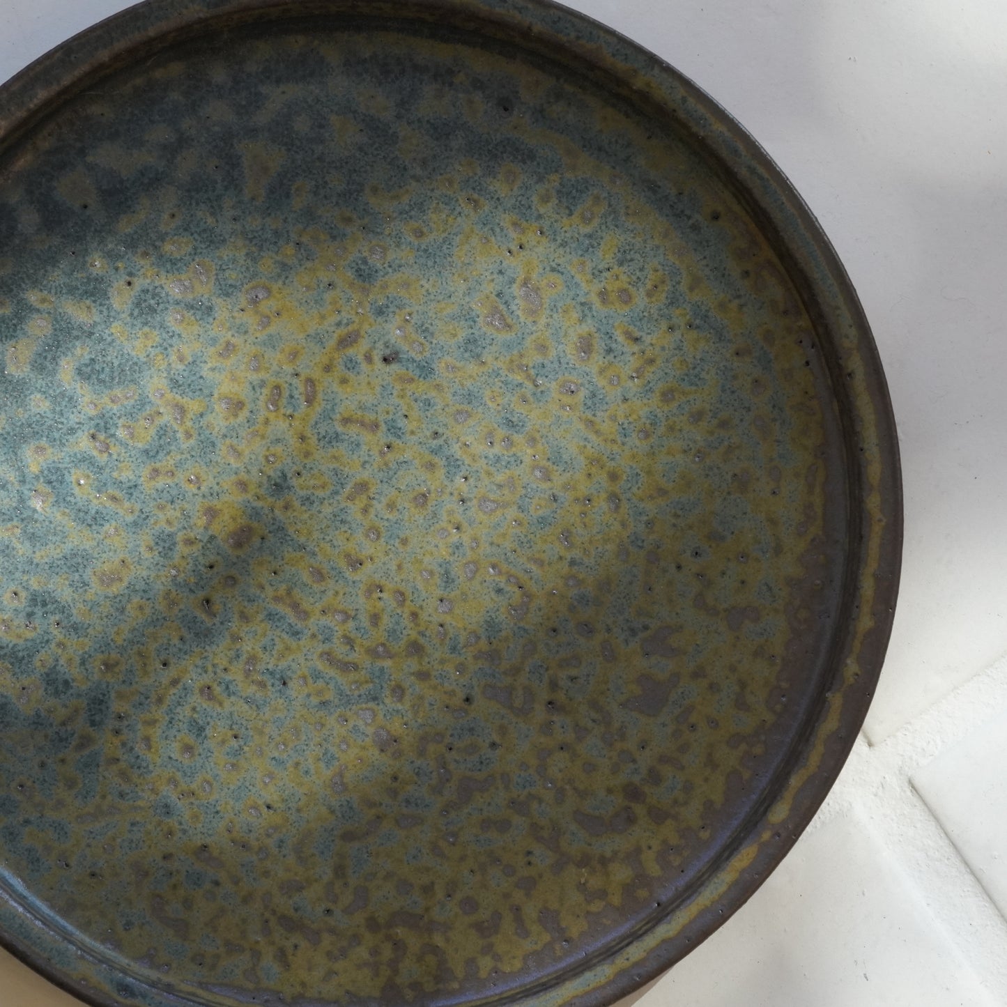 Futoshi Yamashita Volcanic Ash Glaze Indigo Large Rim Plate