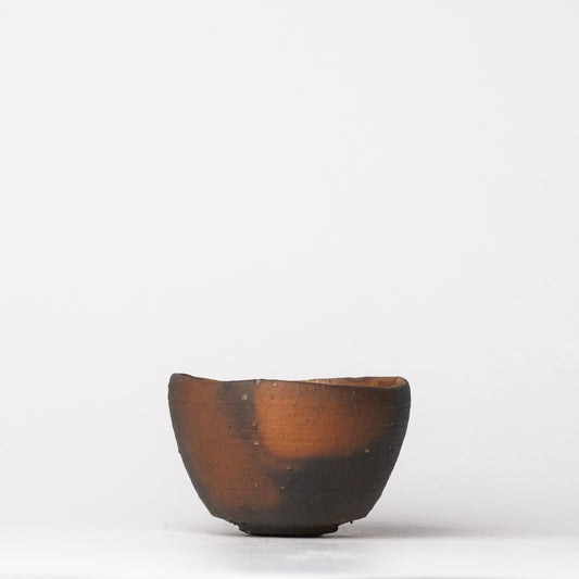 Nobuhito Nakaoka Guinomi Sake Cup Tanka Yakishime with Gold