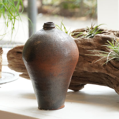 Keiji Tanaka Meiping Flower Vase Nanban Woodfired