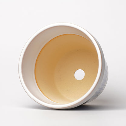 NOTA & Design Peacock Pot Planter with Saucer M White Blue