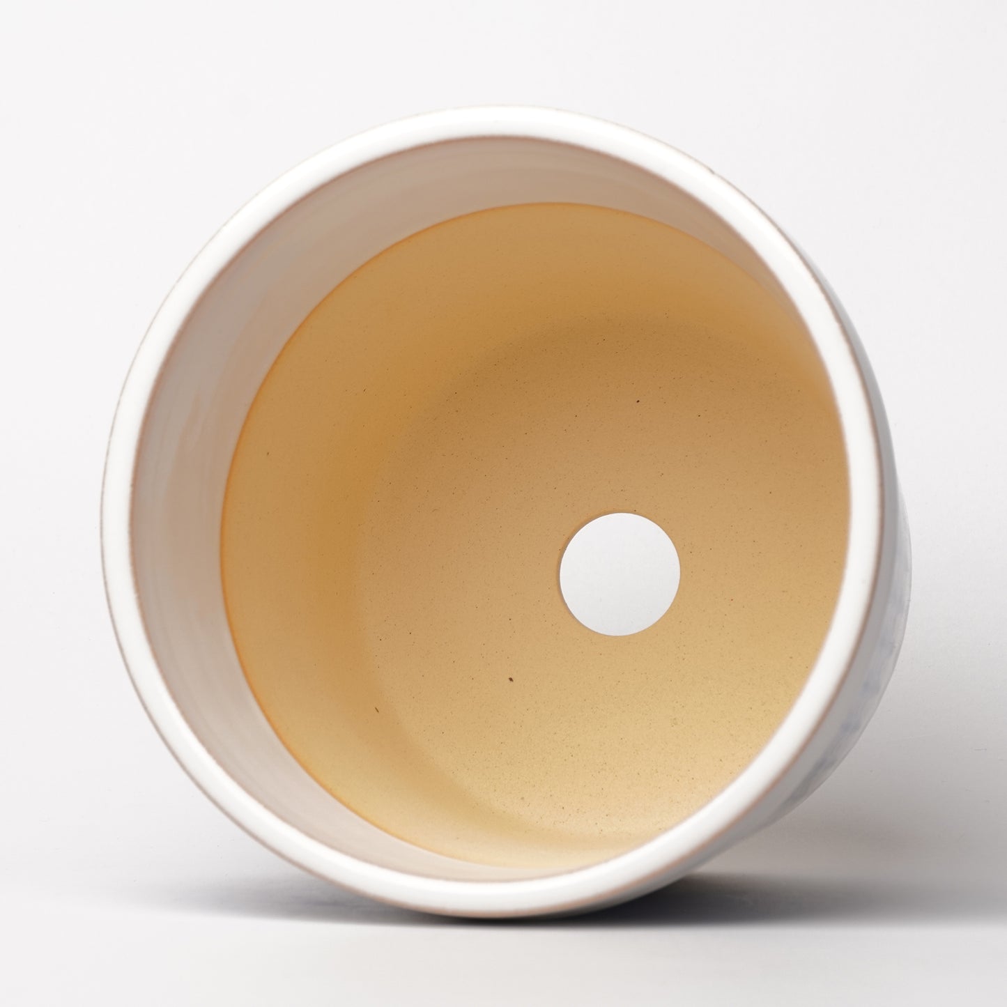 NOTA & Design Peacock Pot Planter with Saucer L White Blue