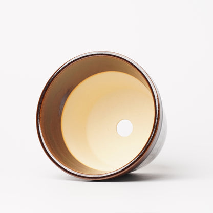 NOTA & Design Peacock Pot Planter with Saucer S Brown