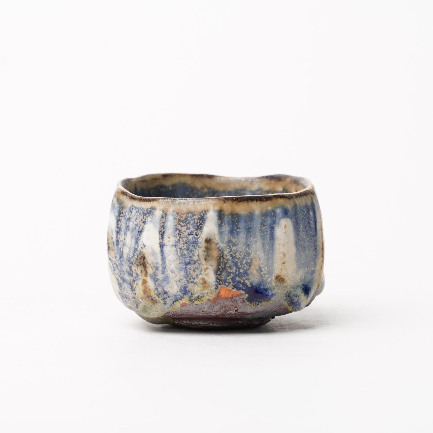 Nobuhito Nakaoka Colored Ash Glaze Guinomi Sake Cup with Gold