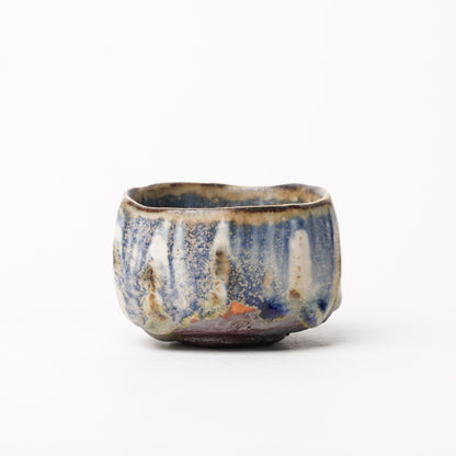 Nobuhito Nakaoka Colored Ash Glaze Guinomi Sake Cup with Gold