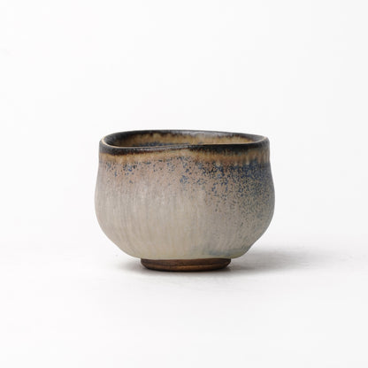 Nobuhito Nakaoka Colored Ash Glaze Guinomi Sake Cup with Gold