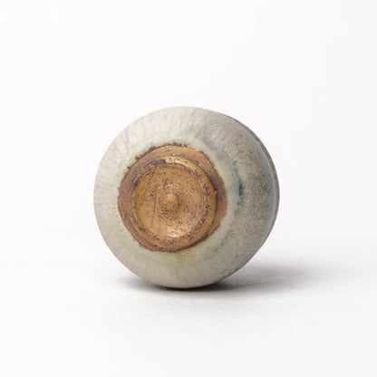 Nobuhito Nakaoka Colored Ash Glaze Guinomi Sake Cup with Gold