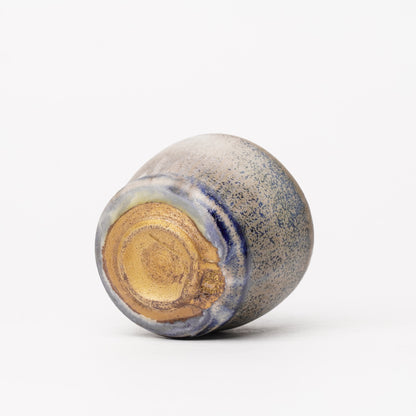 Nobuhito Nakaoka Colored Ash Glaze Guinomi Sake Cup with Gold