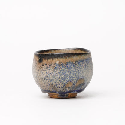 Nobuhito Nakaoka Colored Ash Glaze Guinomi Sake Cup with Gold