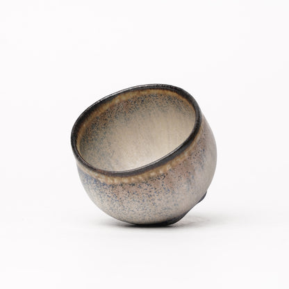 Nobuhito Nakaoka Colored Ash Glaze Guinomi Sake Cup with Gold