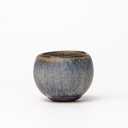Nobuhito Nakaoka Colored Ash Glaze Guinomi Sake Cup with Gold