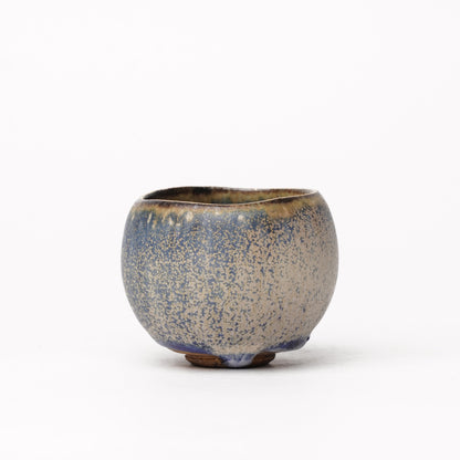 Nobuhito Nakaoka Colored Ash Glaze Guinomi Sake Cup with Gold