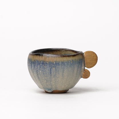 Nobuhito Nakaoka Colored Ash Glaze Cup with Gold