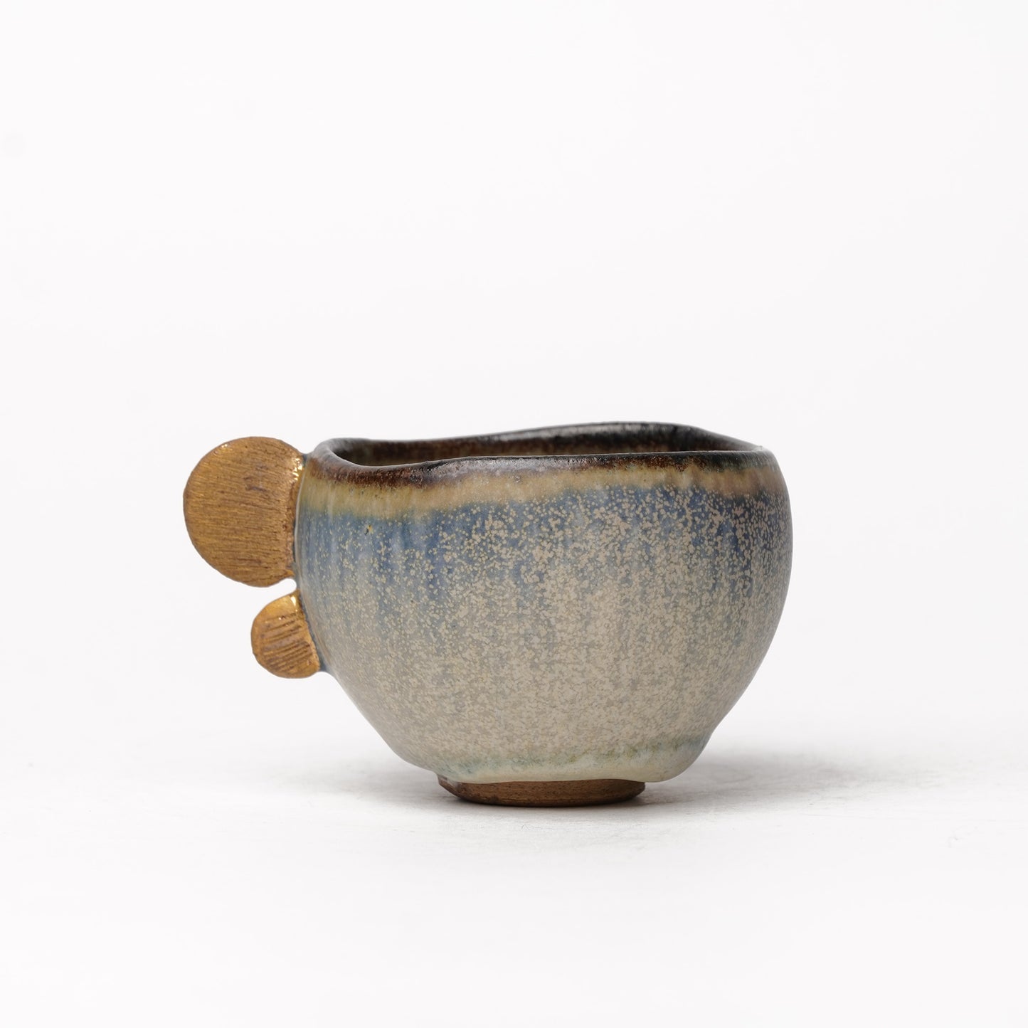 Nobuhito Nakaoka Colored Ash Glaze Cup with Gold