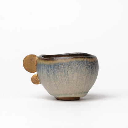 Nobuhito Nakaoka Colored Ash Glaze Cup with Gold
