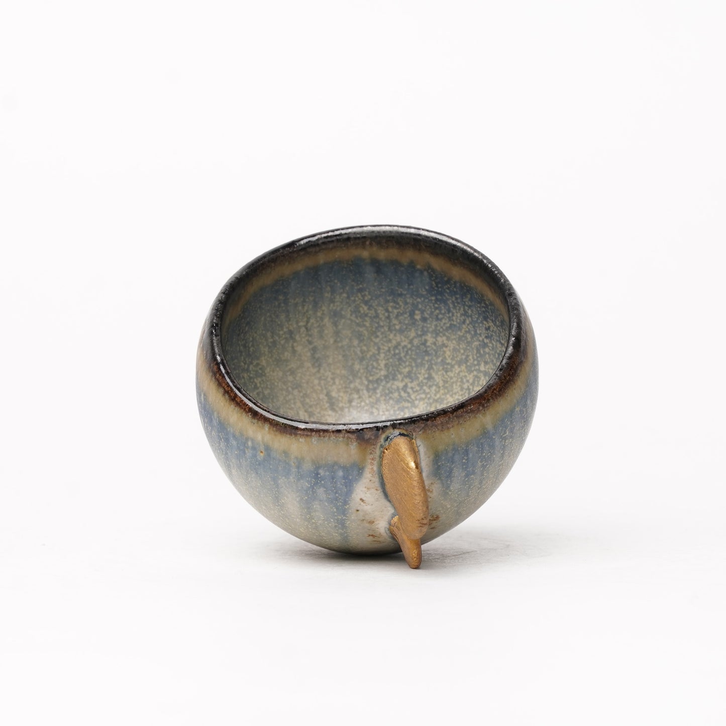 Nobuhito Nakaoka Colored Ash Glaze Cup with Gold