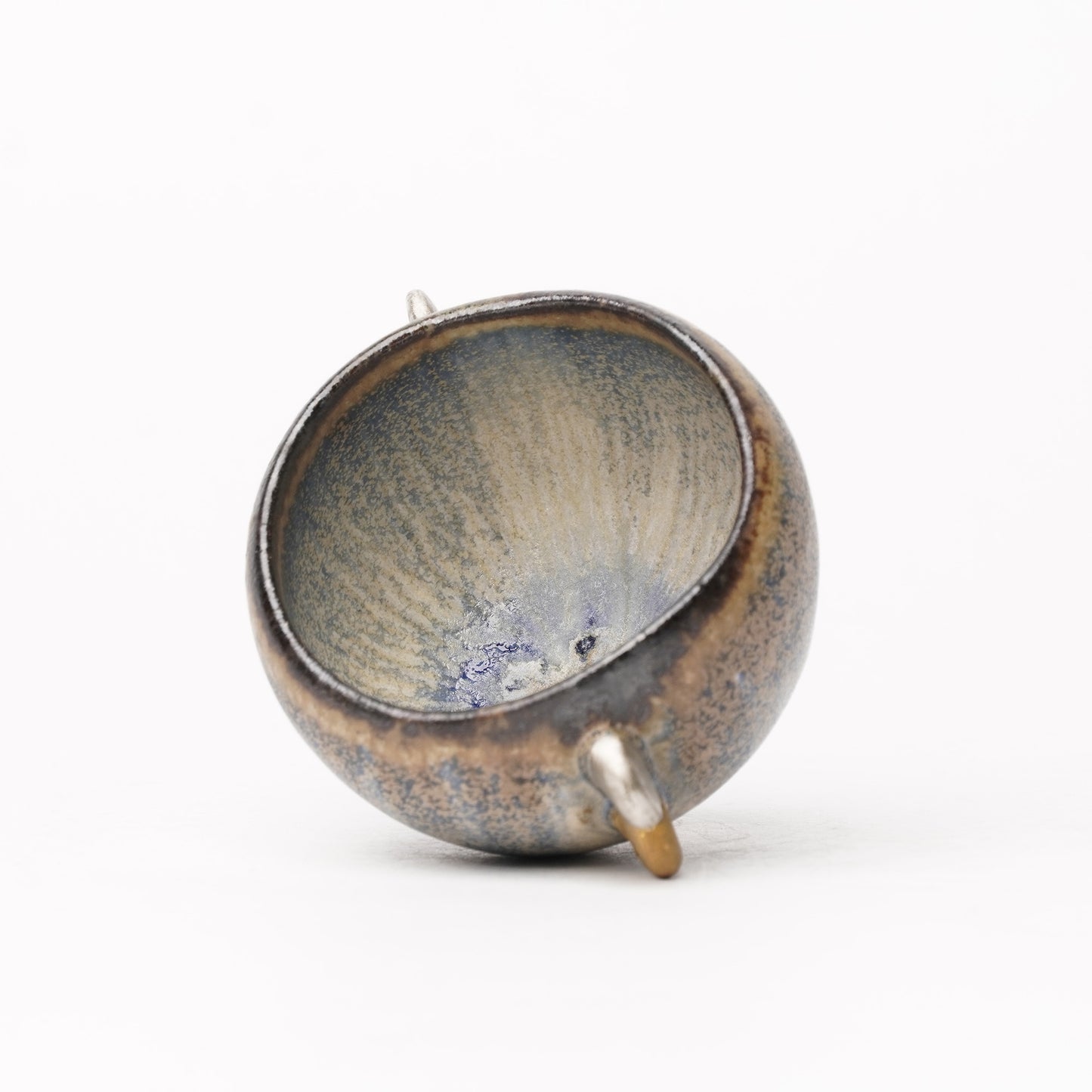 Nobuhito Nakaoka Colored Ash Glaze Cup with Silver Gold