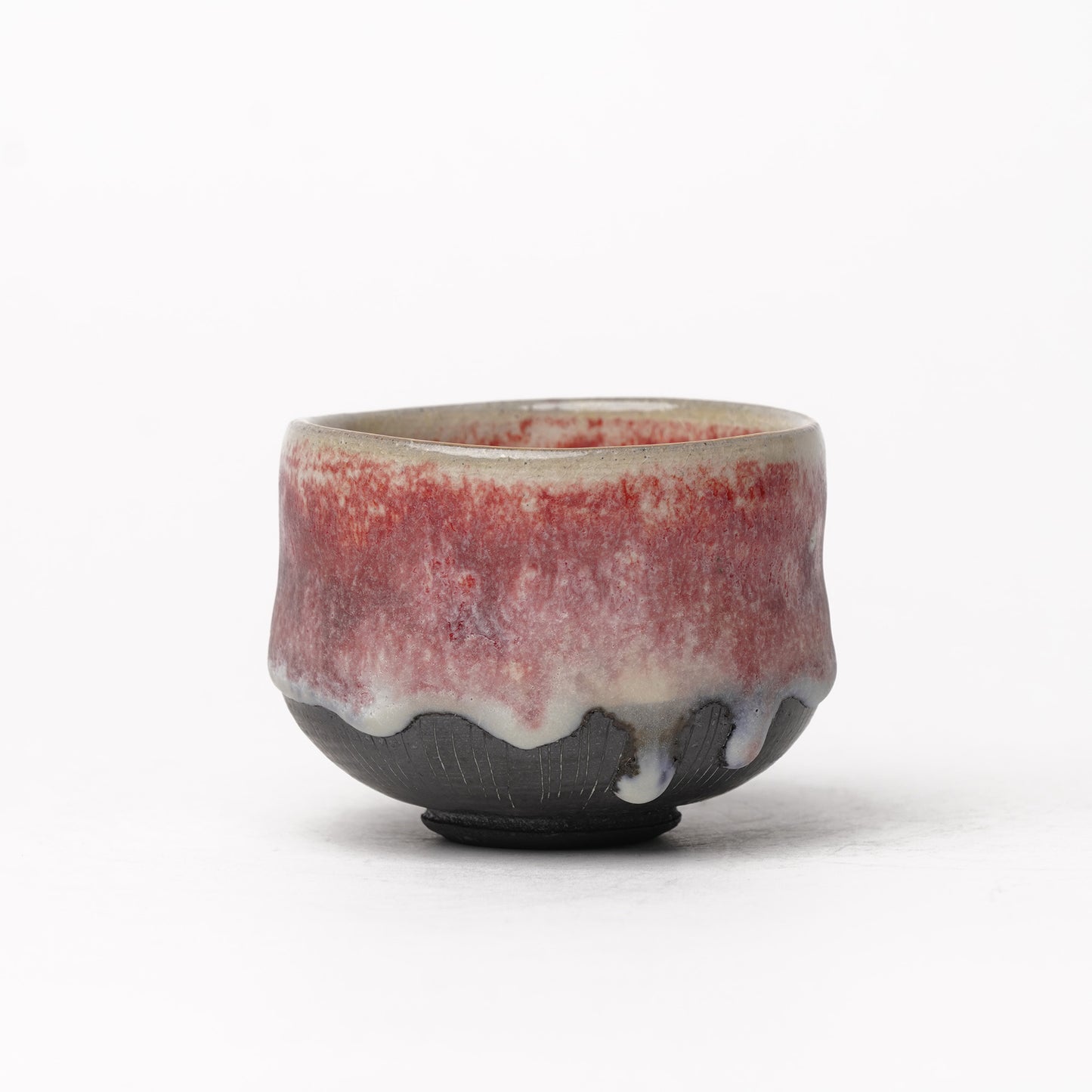 Nobuhito Nakaoka Colored Ash Glaze Guinomi Sake Cup with Gold