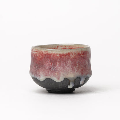 Nobuhito Nakaoka Colored Ash Glaze Guinomi Sake Cup with Gold