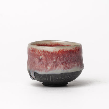 Nobuhito Nakaoka Colored Ash Glaze Guinomi Sake Cup with Gold
