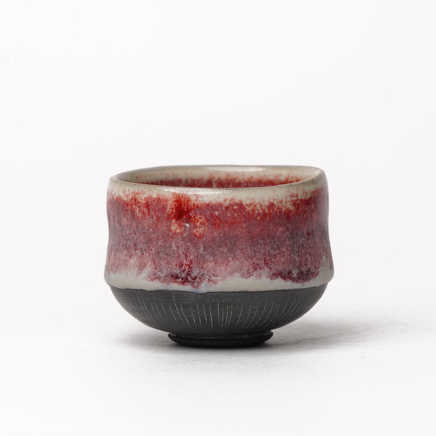 Nobuhito Nakaoka Colored Ash Glaze Guinomi Sake Cup with Gold